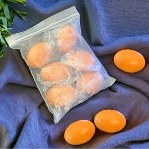 Rustic Wooden Brown Eggs - Set of 6 Handcrafted Farmhouse Decor - NEW in Package